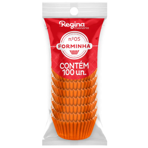 Forminha Papel Regina Nº 05 Laranja - Embalagem com 100 UN