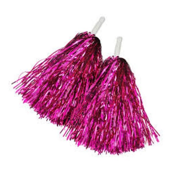 Pom Pom Metalizado Rosa - 1 Par