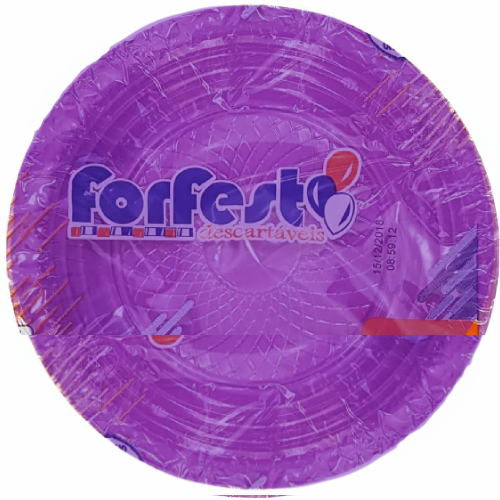 Prato Raso Descartável Forfest Roxo 15CM - Embalagem com 10 UN