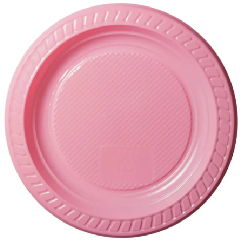 Prato Raso Descartável Copobras Rosa 15CM - Pacote com 10 UN