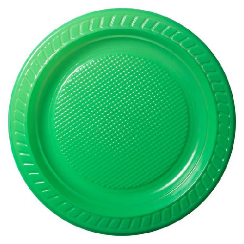 Prato Raso Descartável Copobras Verde 15CM - Pacote com 10 UN