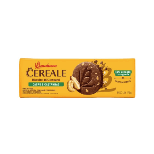 Biscoito Cereal Cacau e Castanha Bauducco -170G