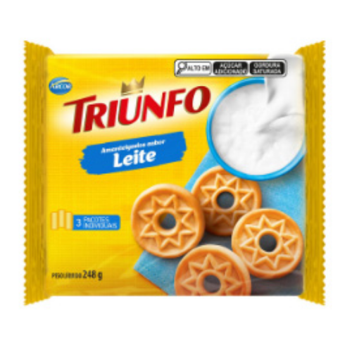 Biscoito Triunfo Amanteigado Sabor Leite - Embalagem com 248G