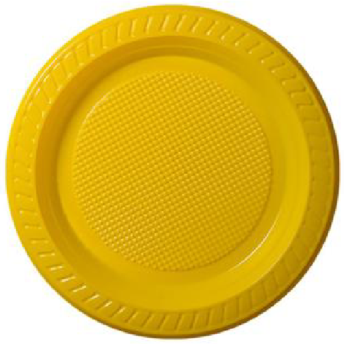 Prato Raso Descartável Copobras Amarelo 15CM - Embalagem com 10 UN