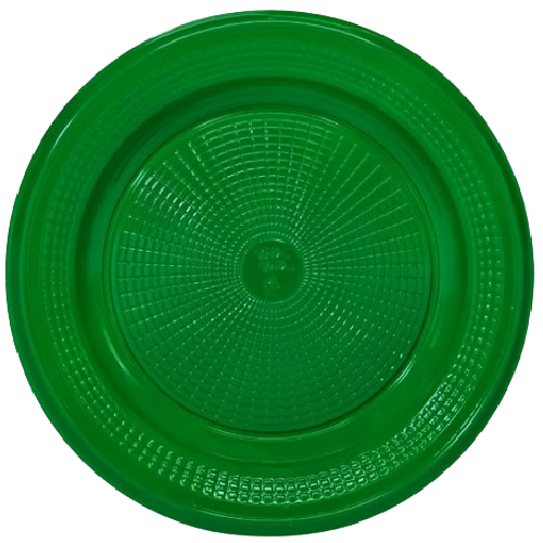 Prato Raso Descartável Trik Trik Verde Escuro 15CM - Embalagem com 10 UN