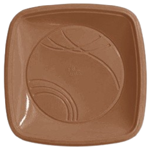 Prato Quadrado Descartável Trik Trik Marrom 15CM - Embalagem com 10 UN