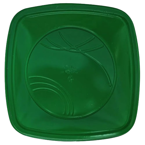 Prato Quadrado Descartável Trik Trik Verde Escuro 15CM - Embalagem com 10 UN