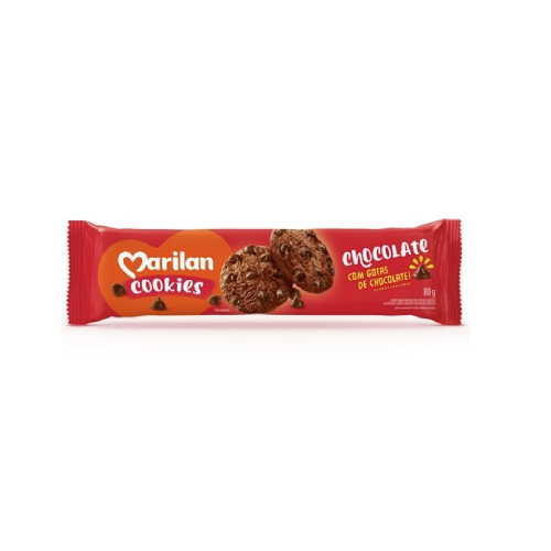 Cookie Marilan Chocolate com Gotas de Chocolate - Embalagem com 80G