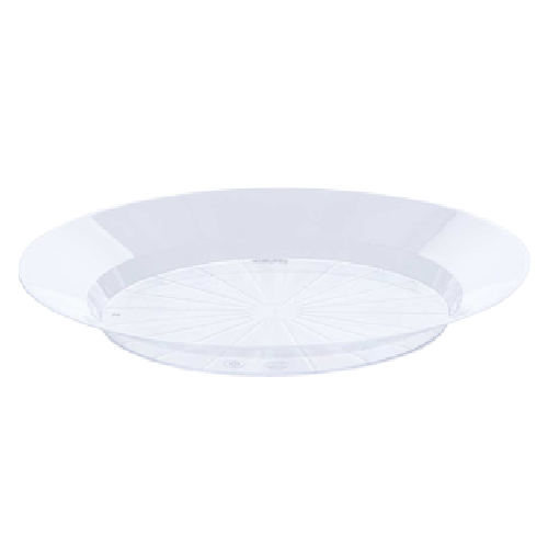 Prato Redondo Acrílico Grande Prafesta Cristal 21CM - Embalagem com 10UN