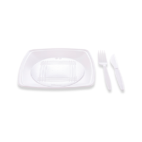 Kit Churrasco Quality Line Prafesta Branco - Pacote com 10UN