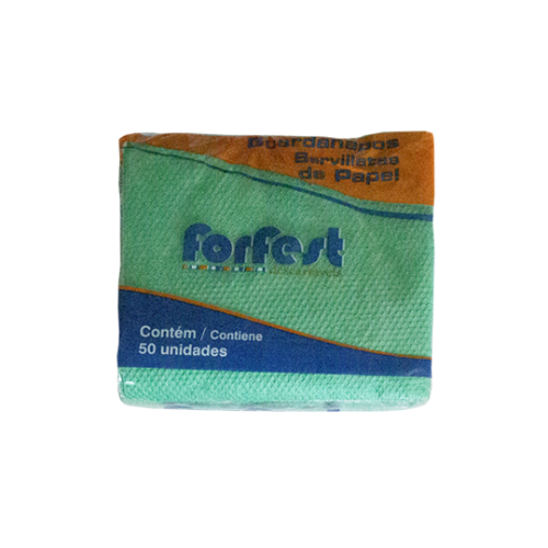 Guardanapo de Papel Forfest Verde Escuro 20X22CM- Pacote com 50UN