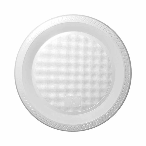 Prato Raso Descartável Coposcchio Branco 26CM - Pacote com 10 UN