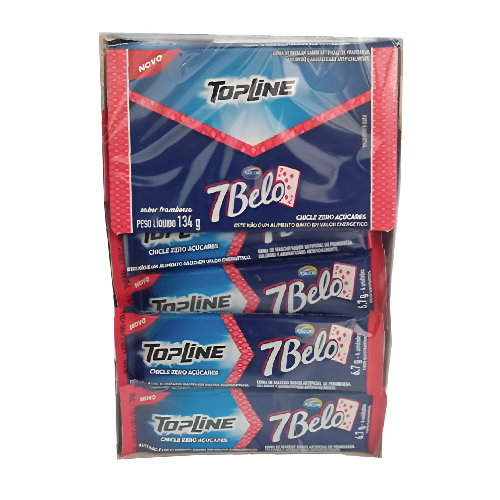 Chiclete Topline 7 Belo - Embalagem com 134G