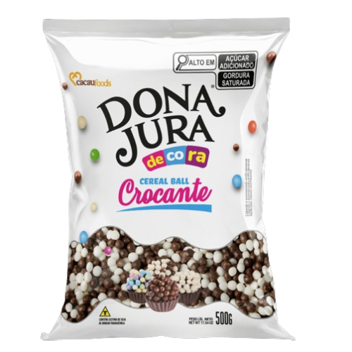 Mini Cereal Crocante Branco e Preto 500G