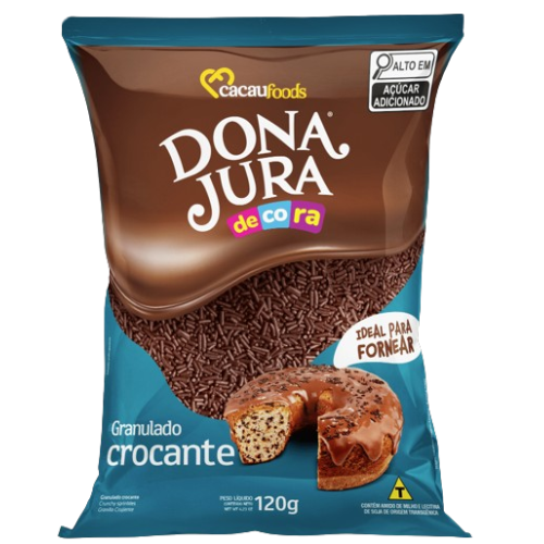 Granulado Crocante Dona Jura Sabor Chocolate - Embalagem com 120G