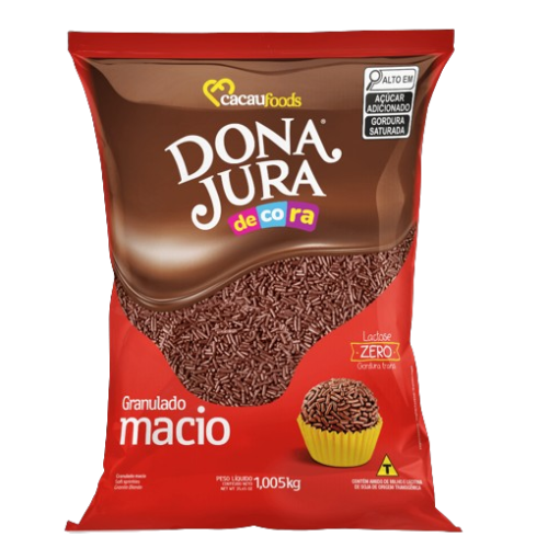 Granulado Macio Dona Jura Sabor Chocolate - Embalagem com 1,005KG