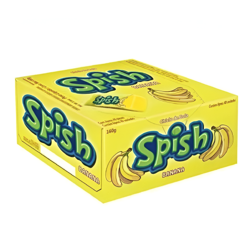 Chiclete Spish Sabor Banana - Embalagem com 160G