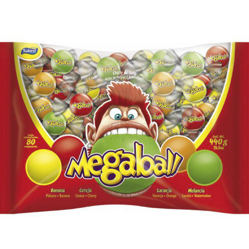 Chiclete Megaball Sortido - Embalagem com 440G