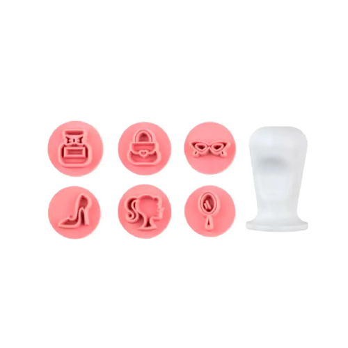 Carimbos para Doces Femininos BlueStar 2CM - Kit com 7 Peças