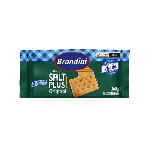 Biscoito Brandini Salt Plus Original -  Pacote com 360G