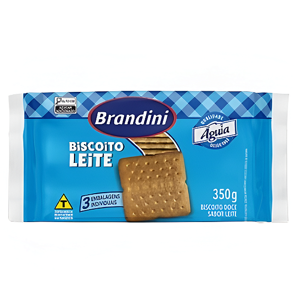 Biscoito Brandini Sabor Leite - Pacote com 350G