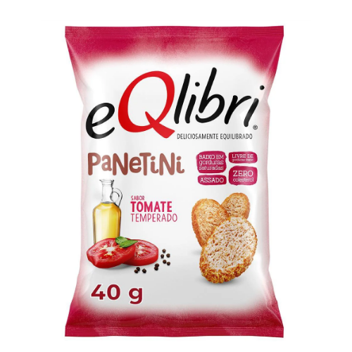 Eqlibri Panetini Sabor Tomate Temperado - Pacote com 40G