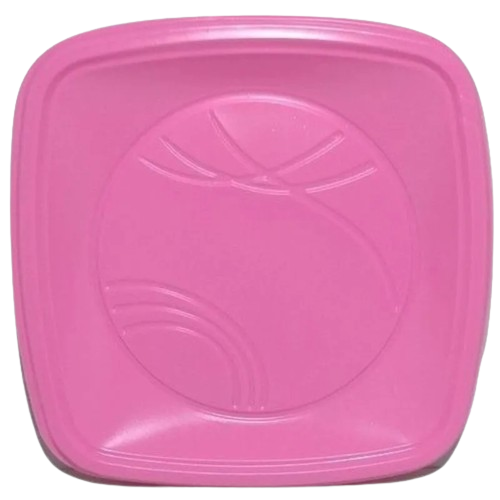 Prato Quadrado Descartável Trik Trik Rosa 15CM - Embalagem com 10 UN