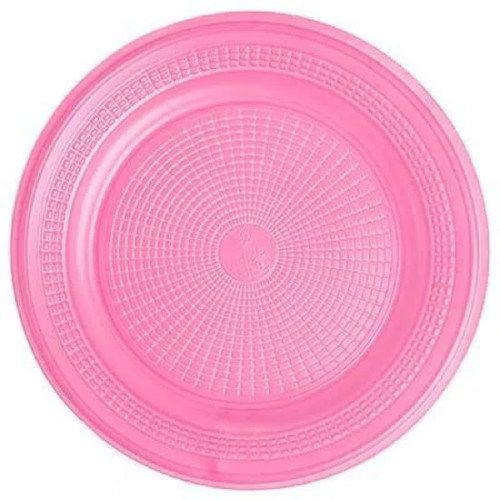 Prato Raso Descartável Trik Trik Rosa 15CM - Pacote com 10 UN