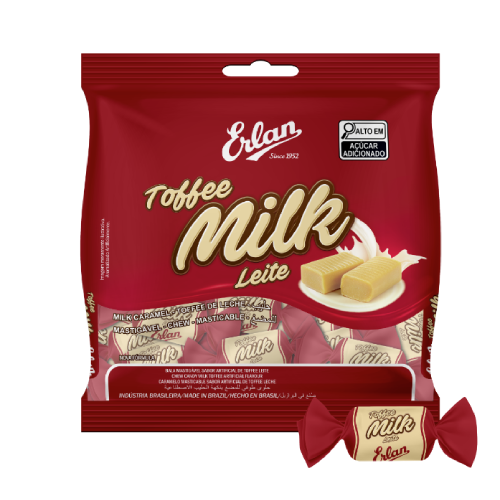 Bala Mastigável Erlan Toffee Milk - Embalagem com 500G