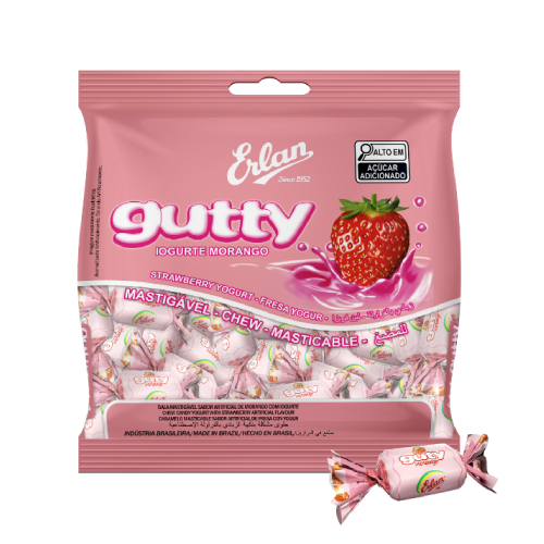 Erlan Bala  Mastigável  Guty Morango 400G