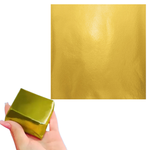Embalagem Para Bolo Gelado Dourado 20x22CM - Pacote com 50 UN