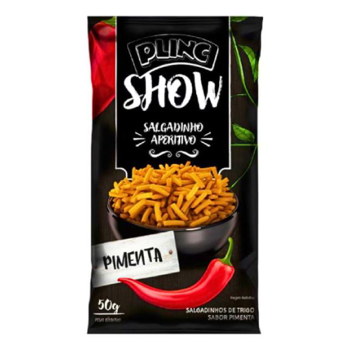 Salgadinho Aperitivo Plinc Show Sabor Pimenta - Pacote com 50G