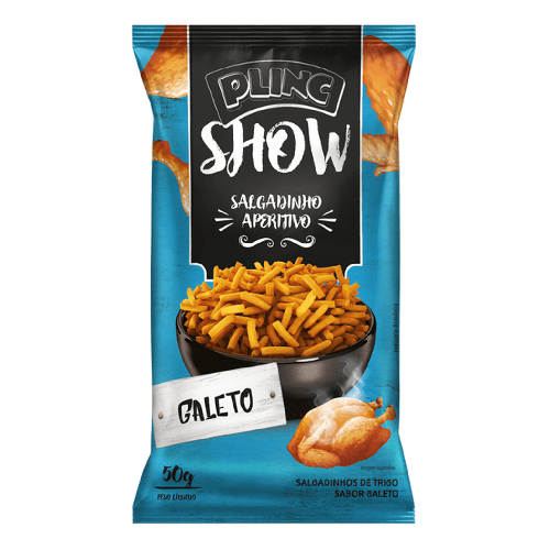 Salgadinho Aperitivo Plinc Show Sabor Galeto - Pacote com 50G