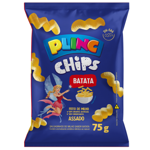 Salgadinho Plinc Chips Sabor Batata - Pacote com 75G