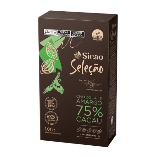 Chocolate Sicao Seleção Gotas Amargo 75% - Caixa com 1,01kg