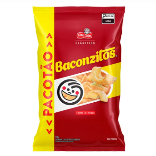 Salgadinho Baconzitos Sabor Bacon - Pacote com 130G