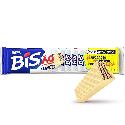 Wafer Bis Chocolate Branco - Pacote com 201,6G