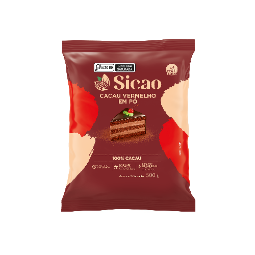 Sicao Cacau Vermelho em Pó 100% - Pacote com 500G
