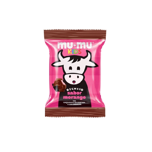 Chocolate Mumu Kids Morango - Pacote com 15,6G