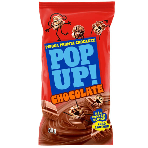 Pipoca Especial Pop Up Sabor Chocolate - Pacote com 50G