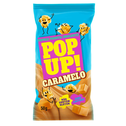 Pipoca Especial Pop Up Sabor Caramelo - Pacote com 50G