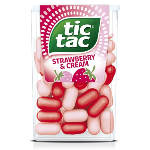 Pastilha Tic Tac Sabor Morango & Creme - Embalagem com 14,5G