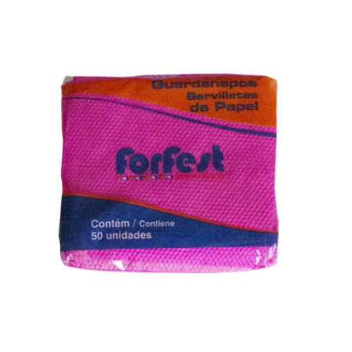 Guardanapo de Papel Forfest Pink 20X22CM - Embalagem com 50UN