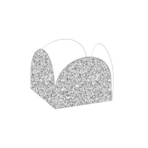 Porta Forminha 4 pétalas Glitter Prata NC Toys - Pacote com 50UN