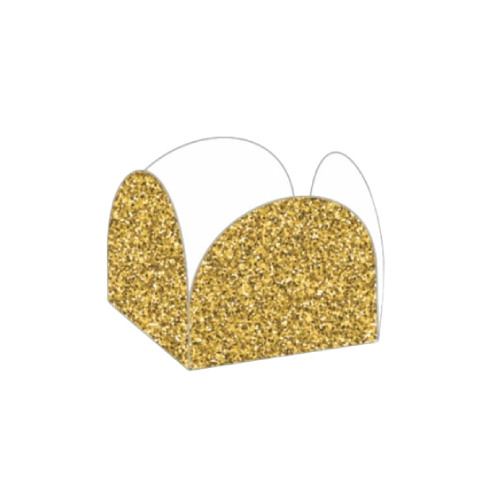 Porta Forminha 4 pétalas Glitter Dourado NC Toys - Pacote com 50UN