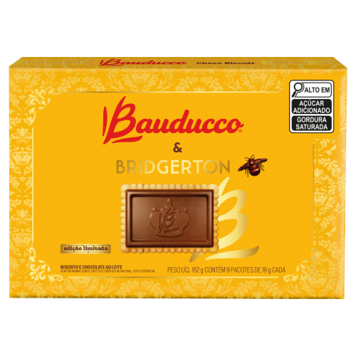 Biscoito Choco Biscuit Bridgerton Chocolate ao Leite Bauducco 162G