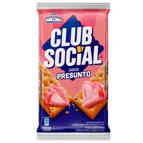 Biscoito Club Social Sabor Presunto 6X23,5 G