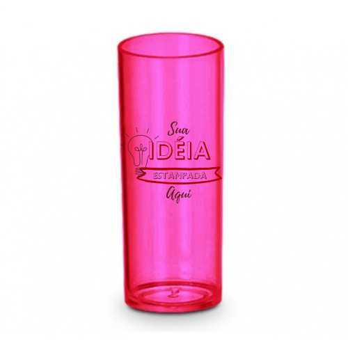 Copo Long Drink Cor Rosa Escuro 350ML Personalizado