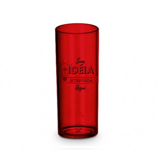 Copo Long Drink Cor Vermelho 350ML Personalizado