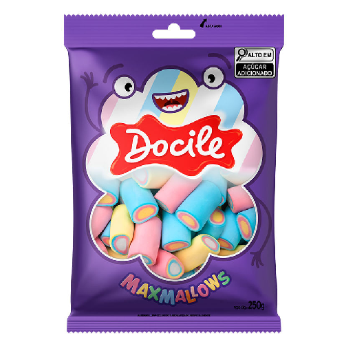 Marshmallow Docile Tubo Colorido - Embalagem com 220G